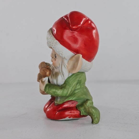 Vintage Homco Elf Making a Train Holding Hammer Figurine #5406 - Picture 7 of 8